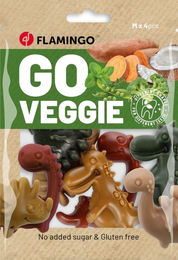 Produktbild von Flamingo Go Veggie Dinosaurier Mix Junior Funktionssnack Vegan Glutenfrei 2 x 120 g
