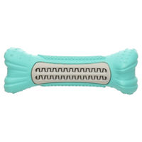Produktbild von Flamingo Growi Dental Knochen Hundespielzeug aus Gummi Weiß Grün Türkis 16,5 cm