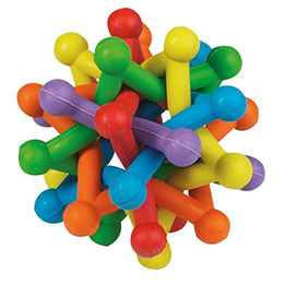Flamingo Gummiatom Ball Hundespielzeug bunt aus Gummi – Bild 1 von 3