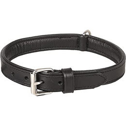 Flamingo Halsband Arizona aus Leder Schwarz Größe M 36-42 cm – Bild 1 von 2