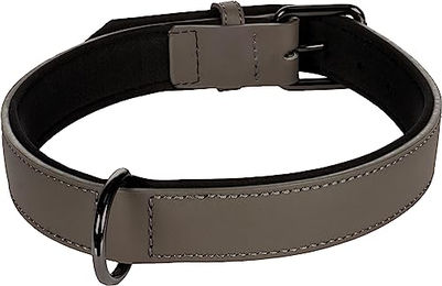 Produktbild von Flamingo Halsband BINTI aus Leder Grau XL 47/57cm