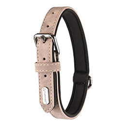 Produktbild von Flamingo Halsband DELU aus Kunstleder in Taupe Größe M 36/44cm