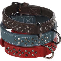 Produktbild von Flamingo Halsband Denver mit Schmuckelementen und Nieten Rot Größe S-M 25mm