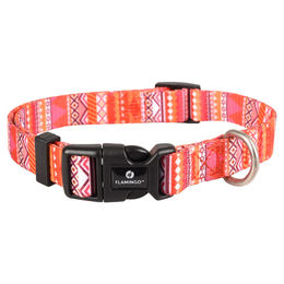 Produktbild von Flamingo Halsband für kleine Tiere aus Nylon in Orange Rosa Weiß 30-45 cm