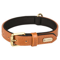 Produktbild von Flamingo Halsband Lyabo aus Kunstleder in Cognac Braun verstellbar 31-39 cm
