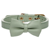 Produktbild von Flamingo Halsband mit Schleife Nela aus Leder in Mintgrün Größe S