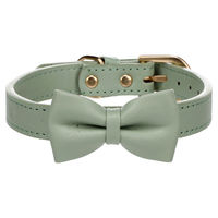 Produktbild von Flamingo Halsband mit Schleife Nela aus Leder in Mintgrün Größe S/M wasserabweisend - 1 Stk.