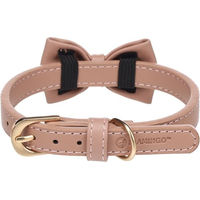 Produktbild von Flamingo Halsband mit Schleife Nela Rosa aus Leder Größe S - 1 Stk.