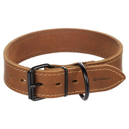 Flamingo Halsband Montana aus Leder breit Cognac Braun Größe XL 49-59cm – Bild 1 von 4