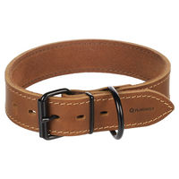 Produktbild von Flamingo Halsband Montana aus Leder breit Cognac Braun Größe XL 49-59cm