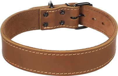 Flamingo Halsband Montana aus Leder in Cognac Braun Breite 40mm Größe XXL 53-63cm – Bild 1 von 4