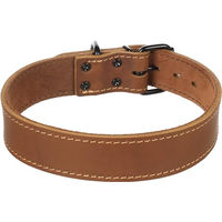 Produktbild von Flamingo Halsband Montana aus Leder in Cognac Braun Breite 40mm Größe XXL 53-63cm