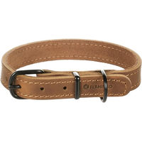 Produktbild von Flamingo Halsband Montana aus Leder in Cognac Braun Größe S/M 32-40cm