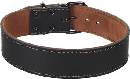 Flamingo Halsband Montana aus Leder in Schwarz XXL für große Rassen 58-68cm – Bild 1 von 3
