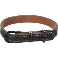 Produktbild von Flamingo Halsband Montana aus Leder Schwarz Größe S 29,5-35,5cm