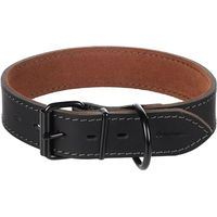 Produktbild von Flamingo Halsband Montana aus Leder Schwarz XL 49-59cm 40mm