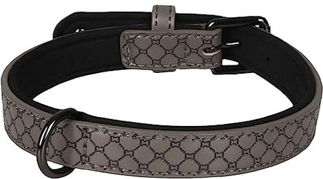 Flamingo Halsband Patti Grau aus Kunstleder Größe M 36-44 cm – Bild 1 von 2