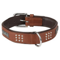 Produktbild von Flamingo Halsband Sedona aus Leder mit Nieten braun 43-50 cm 37 mm