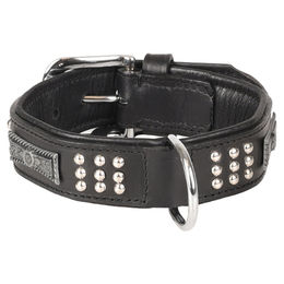 Produktbild von Flamingo Halsband Sedona Leder mit Nieten schwarz 26-31 cm 33 mm