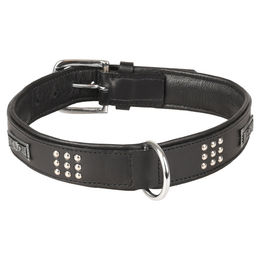 Produktbild von Flamingo Halsband Sedona Leder mit Nieten schwarz 51-60 cm 37 mm