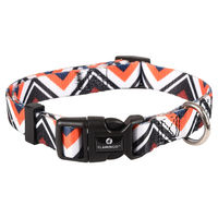 Produktbild von Flamingo Halsband Stian aus Nylon in Weiß Schwarz Orange 30-45 cm 15 mm