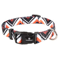 Produktbild von Flamingo Halsband Stian Weiß Schwarz Orange 40-55 cm 20 mm