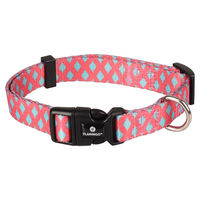 Produktbild von Flamingo Halsband Sue in Rosa und Grün aus Nylon mit Maßen 30-45 cm und 15 mm Breite