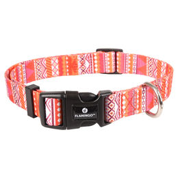Produktbild von Flamingo Halsband Syb aus Nylon in Orange Rosa Weiß Maße 40-55 cm 20 mm