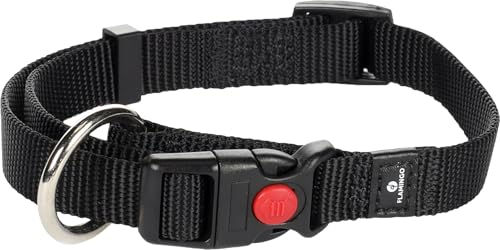 Flamingo Halsband Ziggi Schwarz aus Nylon für mittelgroße Hunde Größe S 30-45 cm - 1 Stk. – Bild 1 von 4