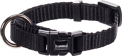 Flamingo Halsband Ziggi Schwarz aus Nylon Größe XS für kleine Hunde - 1 Stk. – Bild 1 von 3
