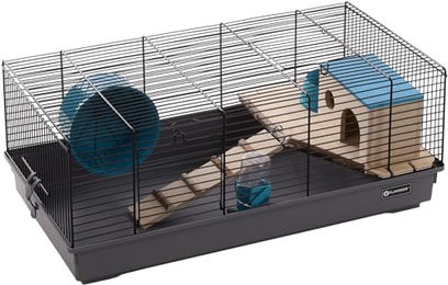 Flamingo Hamsterkäfig Jang Kleintierkäfig für Hamster und Mäuse Schwarz Grau 58 x 31,5 x 22,5 cm aus Metall – Bild 1 von 6
