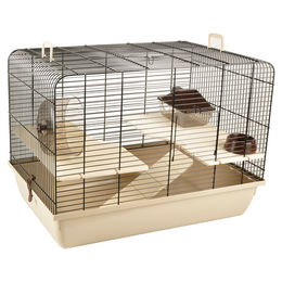 Flamingo Hamsterkäfig Milo 2 in Beige aus Metall mit 2 Etagen 58x38x42.5 cm – Bild 1 von 6