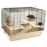 Produktbild von Flamingo Hamsterkäfig Milo 2 in Beige aus Metall mit 2 Etagen 58x38x42.5 cm