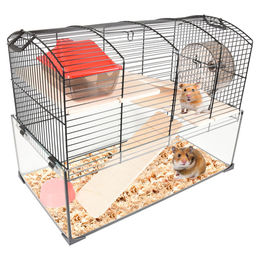Flamingo Hamsterkäfig Vitru Kleintierkäfig aus Metall Schwarz 51,5 x 29 x 40 cm – Bild 1 von 4