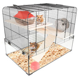 Flamingo Hamsterkäfig Vitru Schwarz aus Metall für Hamster und Mäuse 59 x 38 x 47 cm – Bild 1 von 3