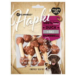 Flamingo Hapki Hundesnack Ente und Reis Hantel glutenfrei und ohne Zucker 150 g - 150 g – Bild 1 von 4