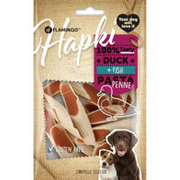 Produktbild von Flamingo Hapki Penne Hundesnack mit Ente und Fisch glutenfrei 85 g