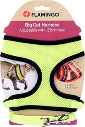 Flamingo Harms Katzen-Geschirr-Set mit Leine Gelb Schwarz für Kitten aus verstellbarem Nylon mit atmungsaktivem Mesh – Bild 1 von 4