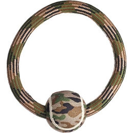 Flamingo HS Wurfspielzeug Set aus Baumwolle mit Ring und Tennisball in Camouflage Durchmesser 27cm und 9,5cm – Bild 1 von 2