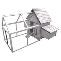 Produktbild von Flamingo Hühnerstall Castle Cottage Grau aus Holz mit Auslauf, Legenest und Laufsteg