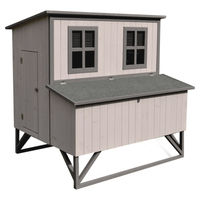 Produktbild von Flamingo Hühnerstall Cosmo Cottage aus Holz in Grau mit Rampe und Belüftung