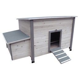 Flamingo Hühnerstall Fort Cottage aus Holz in Grau 149x80x79cm - 20 kg – Bild 1 von 2