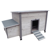 Produktbild von Flamingo Hühnerstall Fort Cottage aus Holz in Grau 149x80x79cm - 20 kg