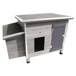Flamingo Hühnerstall Ginger Cottage aus Holz in Natur und Grau 100x79x64cm - 18 kg – Bild 1 von 3