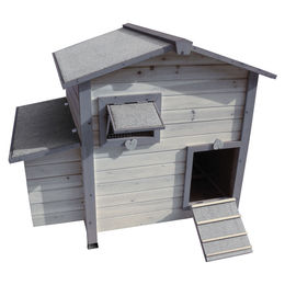 Flamingo Hühnerstall Happy Hen Cottage L aus Holz in Grau 118x97x86 cm – Bild 1 von 4
