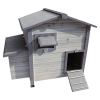 Produktbild von Flamingo Hühnerstall Happy Hen Cottage L aus Holz in Grau 118x97x86 cm
