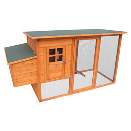 Flamingo Hühnerstall Palacio aus Holz mit Freigehege und Ablagekasten Braun 200x76x104cm – Bild 1 von 4