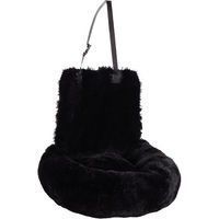 Produktbild von Flamingo Hund Autositz Krems rund in Schwarz aus Plüsch 60x50x20cm