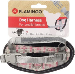 Flamingo Hund Geschirr Eeny Meeny Grau Rosa XS aus Nylon – Bild 1 von 5