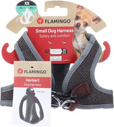 Flamingo Hund Geschirr Step & Go Herbert Norwegergeschirr aus Nylon Dunkelbraun Größe XS – Bild 1 von 3